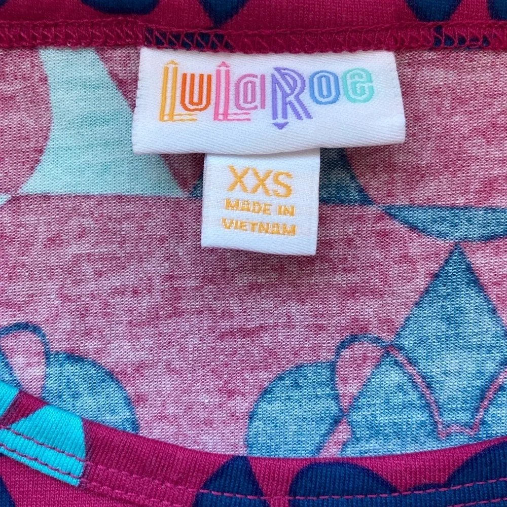 LuLaRoe Disney Irma Tunic Top XXS Minnie Mouse Pink Teal NWT Fits S/M - Picture 10 of 10
